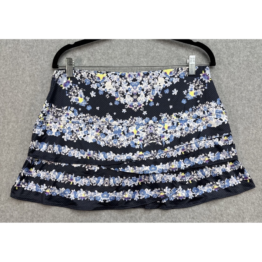 Lucky In Love Womens Floral Scallop Golf Skort Size XL Preppy Pickleball Tennis